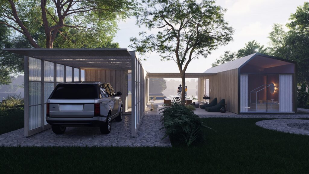 Área de garagem é um dos espaços adicionados à proposta do projeto vencedor do Prêmio Archa iSalone by SketchUp | Divulgação 