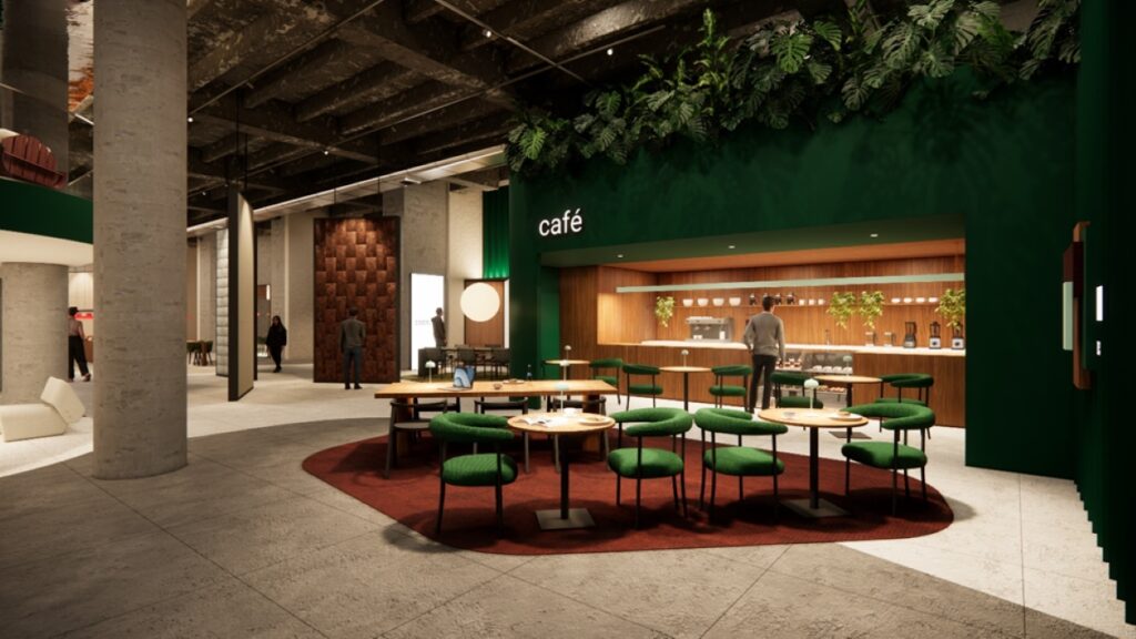 Café e coworking para arquitetos e especificadores também estão previstos no projeto da Casa Dexco | Dexco/Divulgação