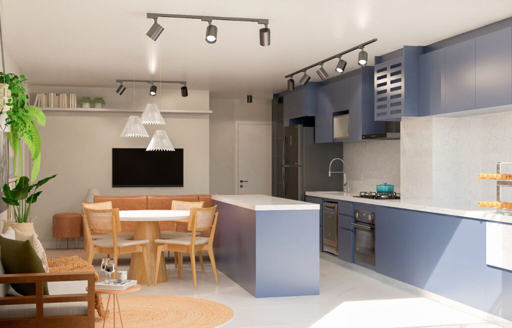 Aprender como fazer uma ilha na cozinha vai te ajudar na hora da escolha de materiais | Projeto Westwing Design