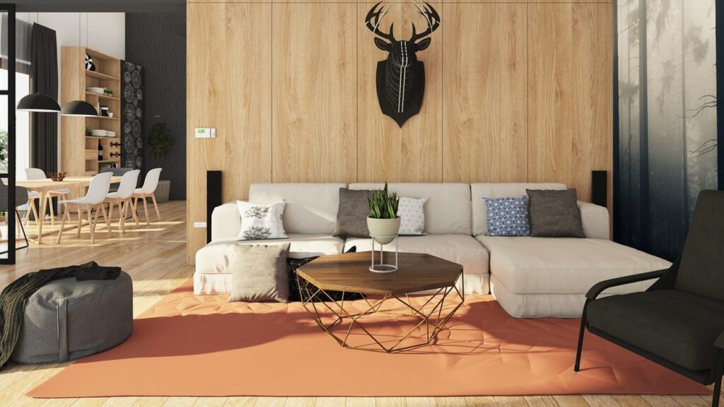 Transformação de um sofá cama minimalista, demonstrando sua praticidade | Pixabay