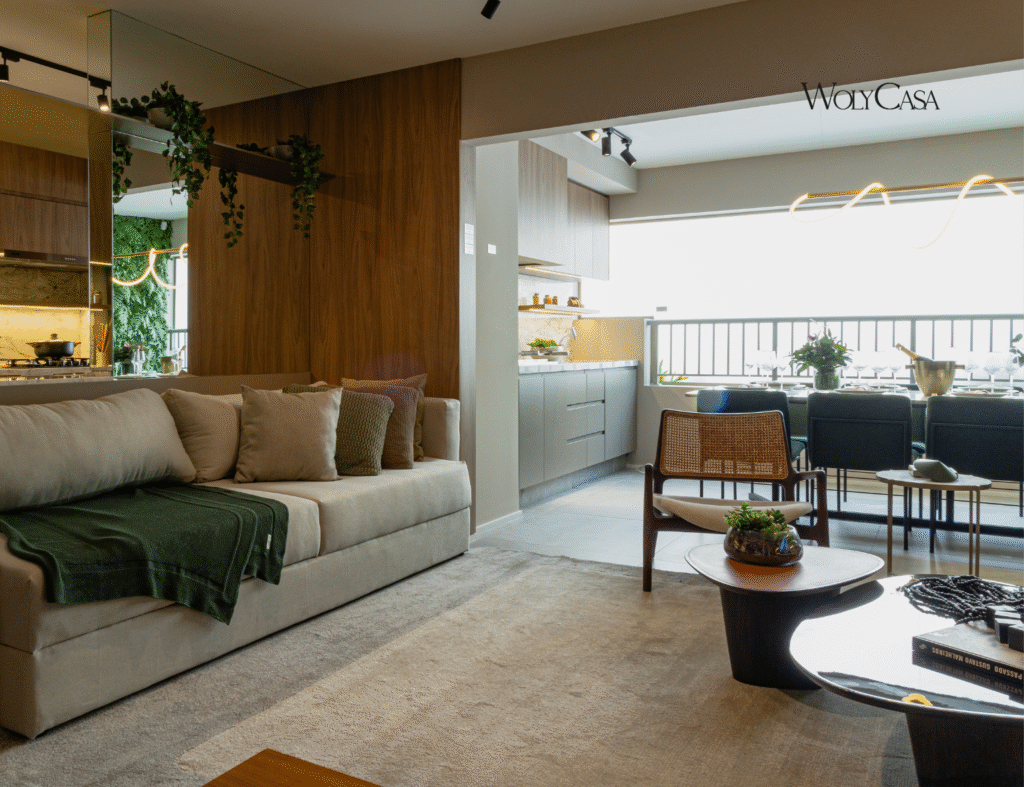 Transforme sua casa com uma decoração de sala simples e elegante. Aposte em cores neutras, texturas suaves e peças bem posicionadas. Fonte: WolyCasa