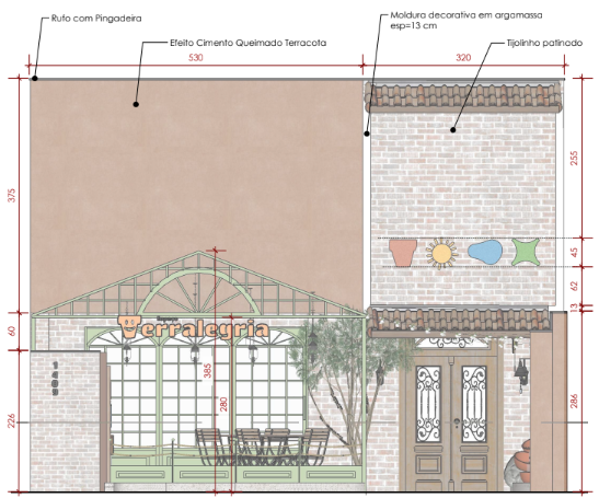 A planta baixa mostra a estrutura reformada da fachada, incluindo o novo acesso e a área externa. Projeto: Mariana Silagye Arquitetura.