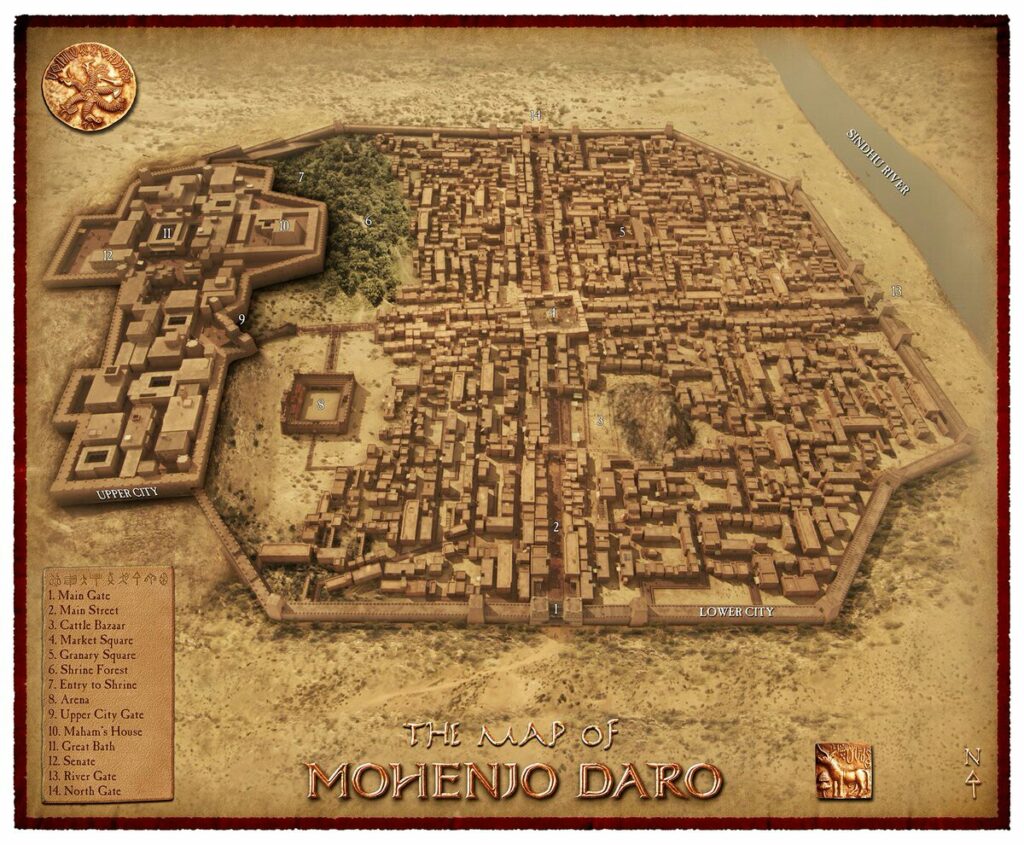 Mapa de Harappa e Mohenjo Daro | Imagem: historytimewithpete
