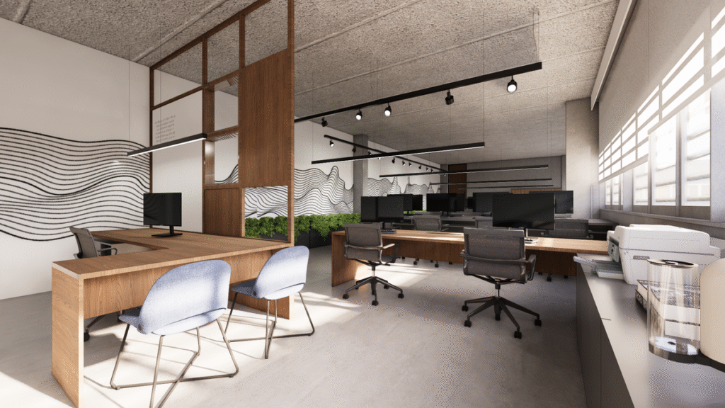 A escolha da madeira e do vidro trouxe um equilíbrio entre privacidade e integração. Projeto: Camila Lobato Arquitetura + Alice Bigaton Arquitetura.