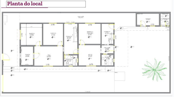 Planta original da Residência Flores, mostrando o layout anterior à intervenção. Projeto: Sávio Rangel Nogueira.