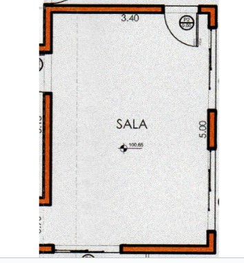 A planta baixa do Projeto de Interiores Recepção Clínica Veterinária Karol Rusa, de aproximadamente 17 m², mostra como o espaço foi otimizado.