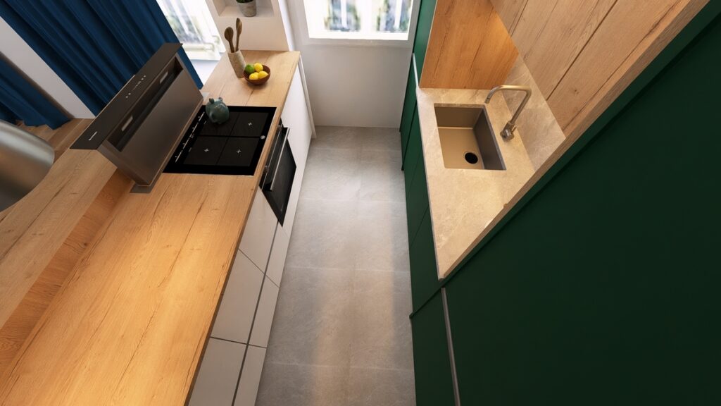 A circulação foi mantida livre, maximizando a praticidade no preparo das refeições. Projeto: GAS Arquitetura e Design.