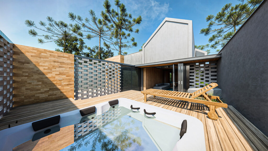 O novo deck com Spa é um convite ao relaxamento e convívio ao ar livre. Projeto: GAS Arquitetura e Design