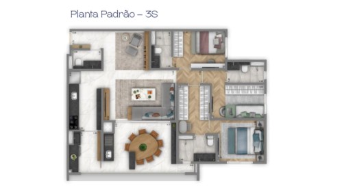 O layout funcional do apartamento foi a base para o projeto. Projeto: PB Arquitetura.