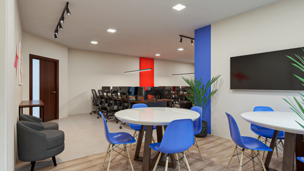 A área de convivência estimula a troca entre a equipe. Projeto: Studio Faccio